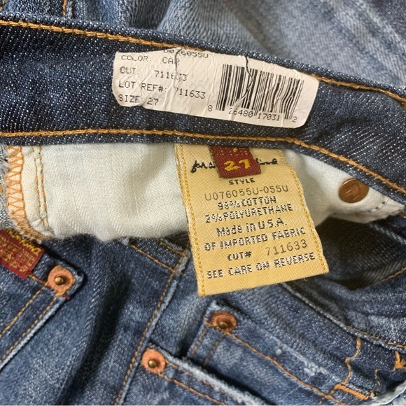 7 FOR ALL MANKIND The Stretch Flare Wide Leg Jeans With Pockets Blue Size 27 - Picture 11 of 12